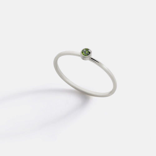 Minimalist Bezel-Set August Birthstone Stacking Band