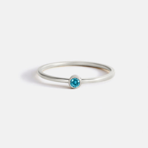 Minimalist Bezel-Set Birthstone Stacking Band