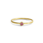 Minimalist Bezel-Set July Birthstone Stacking Band