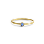 Minimalist Bezel-Set December Birthstone Stacking Band