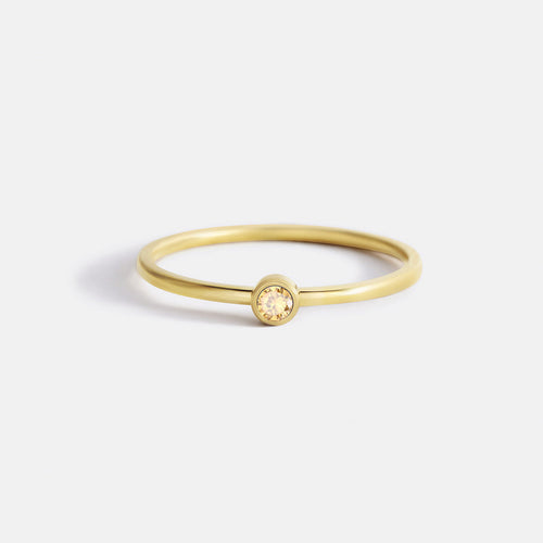 Minimalist Bezel-Set November Birthstone Stacking Band