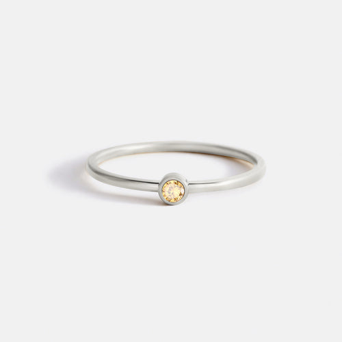 Minimalist Bezel-Set November Birthstone Stacking Band