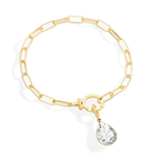 Mint Paperclip Bracelet & Teardrop Birthstone Charm