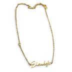 Modern Name Necklace with Heart Diamond Accent