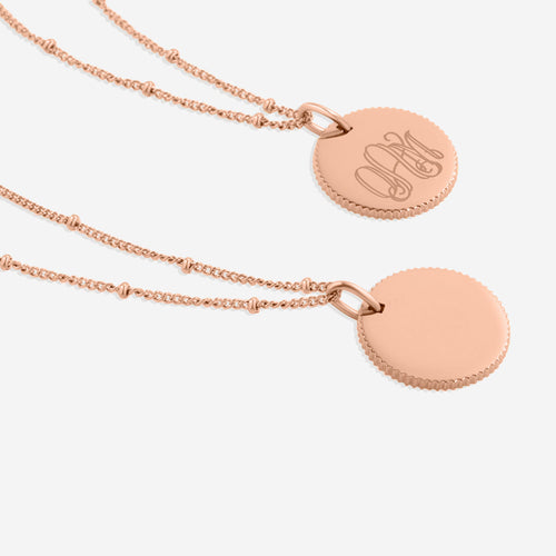 Monogram Scalloped Medallion Pendant Necklace
