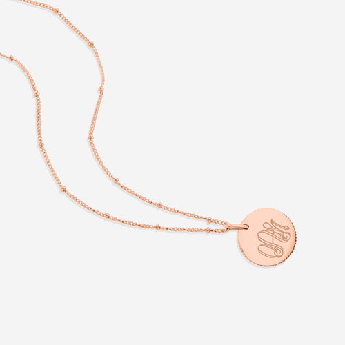 Monogram Scalloped Medallion Pendant Necklace