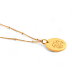 Monogram Scalloped Medallion Pendant Necklace