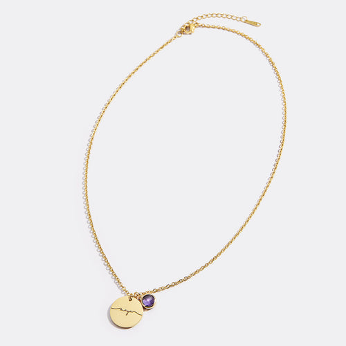 Monogram Script Birthstone Name Necklace