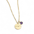 Monogram Script Birthstone Name Necklace