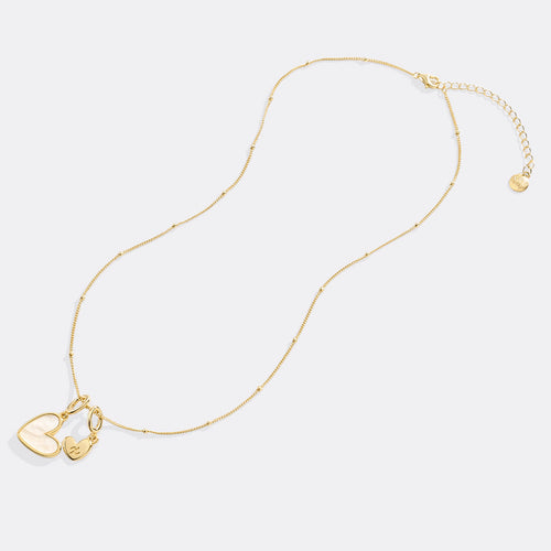 Mother Of Pearl Heart Initial Necklace
