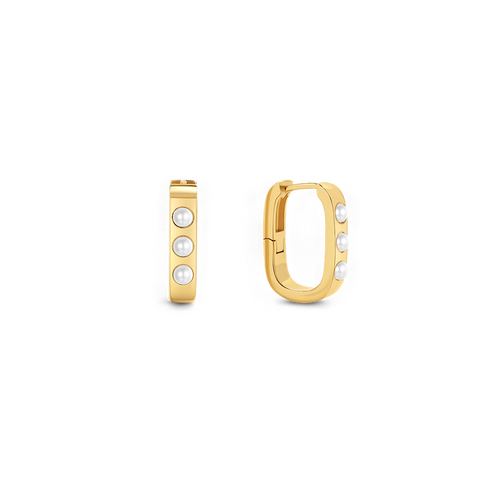 Pearl Block Statement Hoops