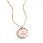 Mother of Pearl Sunrise Pendant Necklace