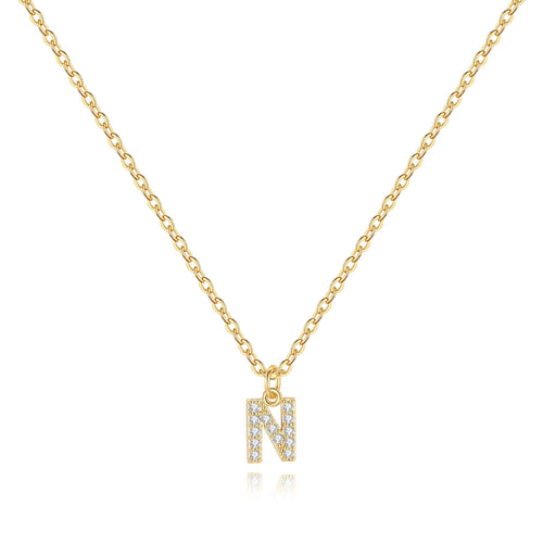 Pave Uppercase Initial Necklace