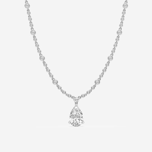7.99 cttw Pear Lab-Grown Diamond E, VS1 with Lab-Grown Diamond Accents in 14K White Gold-Women