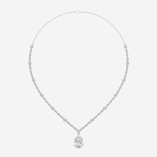 7.99 cttw Pear Lab-Grown Diamond E, VS1 with Lab-Grown Diamond Accents in 14K White Gold-Women