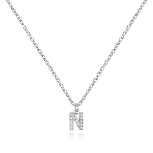 Pave Uppercase Initial Necklace