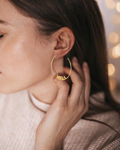 Personalized Name Hoop Earrings