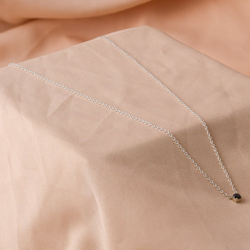 Onyx Dainty Diamond Necklace