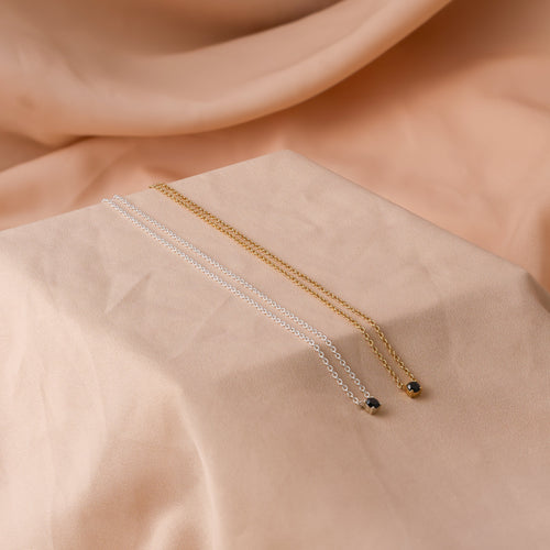 Onyx Dainty Diamond Necklace