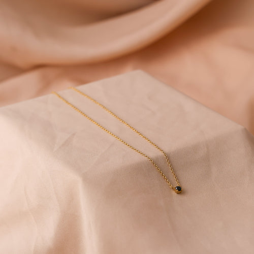Onyx Dainty Diamond Necklace
