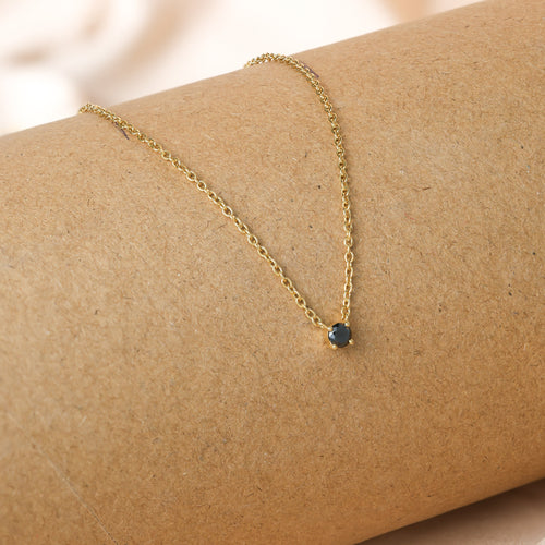 Onyx Dainty Diamond Necklace