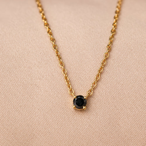 Onyx Dainty Diamond Necklace