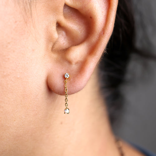 Opal Drop Stud Earrings