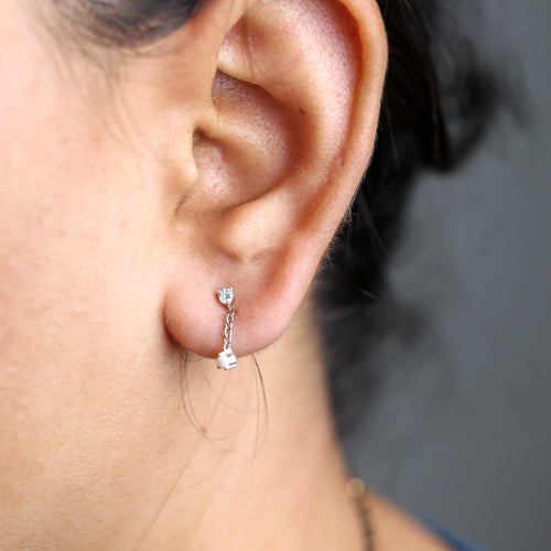 Opal Drop Stud Earrings