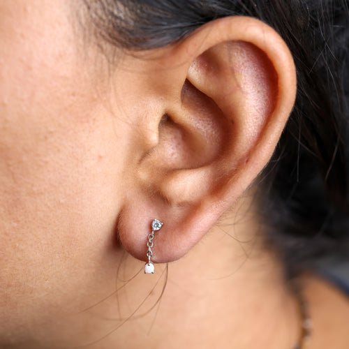 Opal Drop Stud Earrings