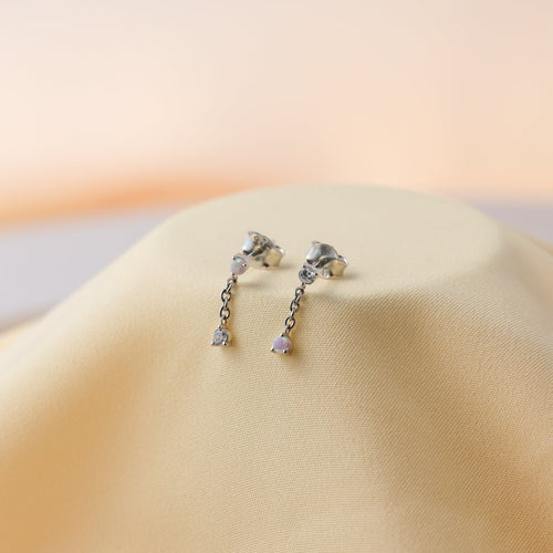 Opal Drop Stud Earrings