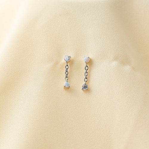Opal Drop Stud Earrings