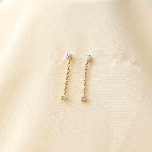 Opal Drop Stud Earrings