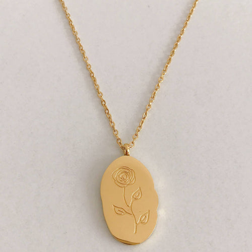Birth Flower Pendant Necklace