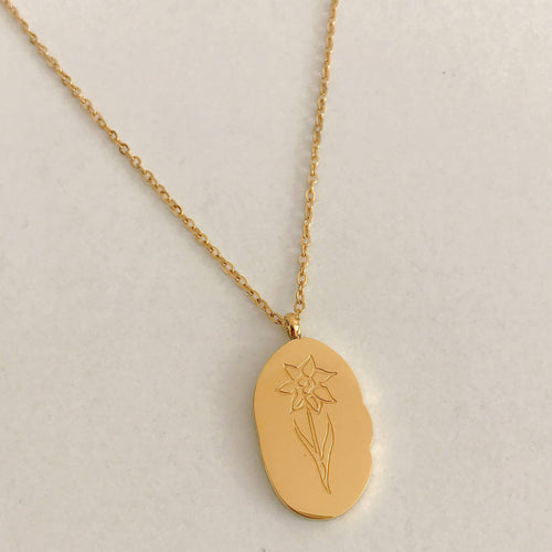 Birth Flower Pendant Necklace