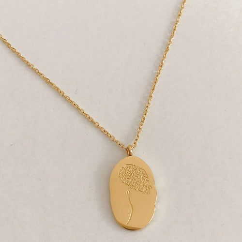 Birth Flower Pendant Necklace
