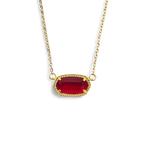 Oval Birthstone Pendant Necklace