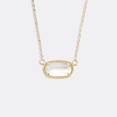 Oval Birthstone Pendant Necklace