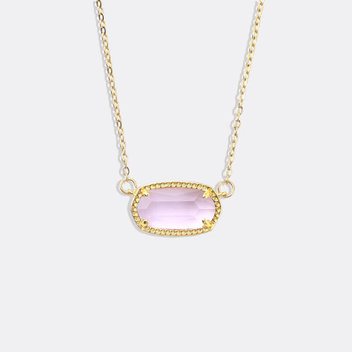 Oval Birthstone Pendant Necklace