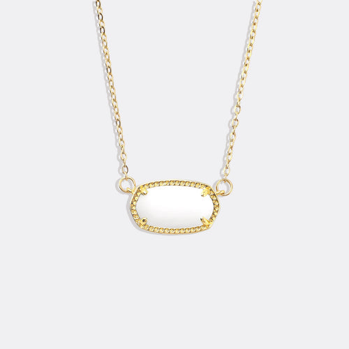 Oval Birthstone Pendant Necklace