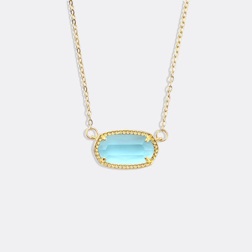 Oval Birthstone Pendant Necklace