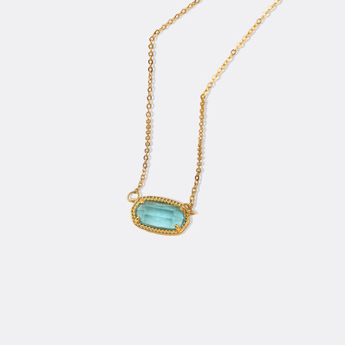 Oval Birthstone Pendant Necklace