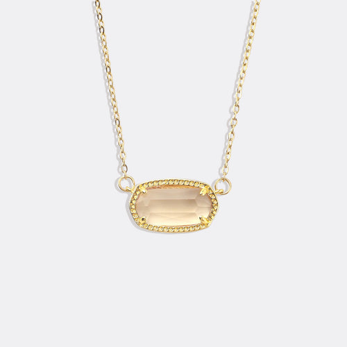 Oval Birthstone Pendant Necklace