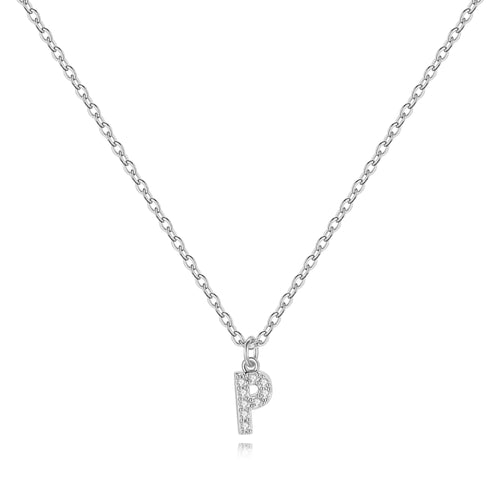 Pave Uppercase Initial Necklace
