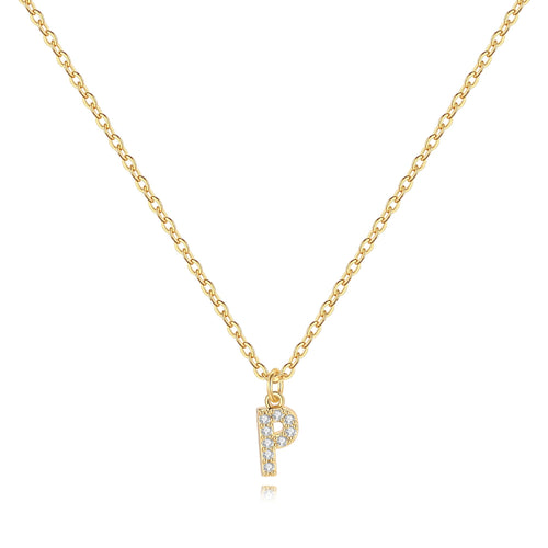 Pave Uppercase Initial Necklace