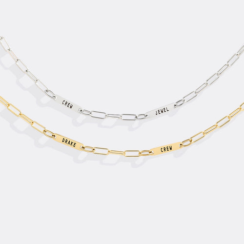 Paperclip Necklace With Personalized Names