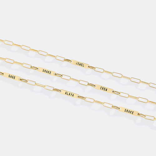 Paperclip Necklace With Personalized Names