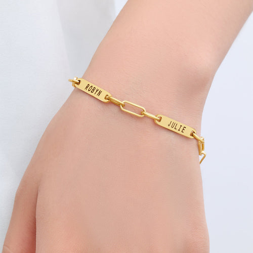 Personalized Paperclip Name Bracelet