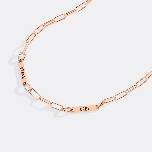 Paperclip Necklace With Personalized Names