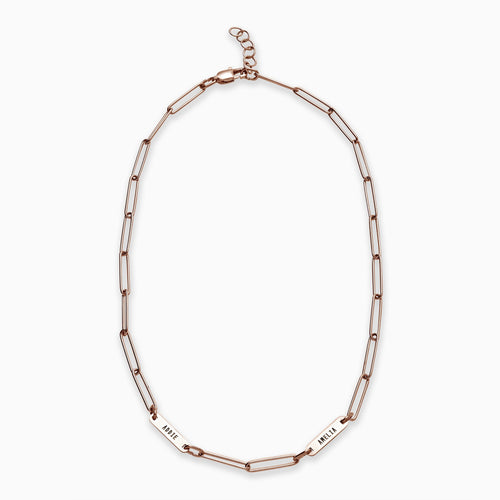 Paperclip Necklace With Personalized Names