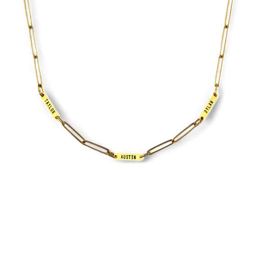 Paperclip Necklace With Personalized Names